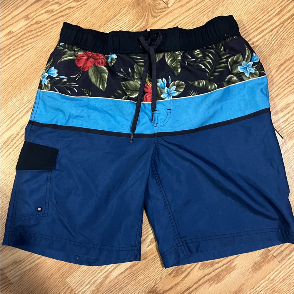 Men's Blue Floral Swim Shorts